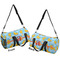Rubber Duckies & Flowers Duffle bag small front and back sides