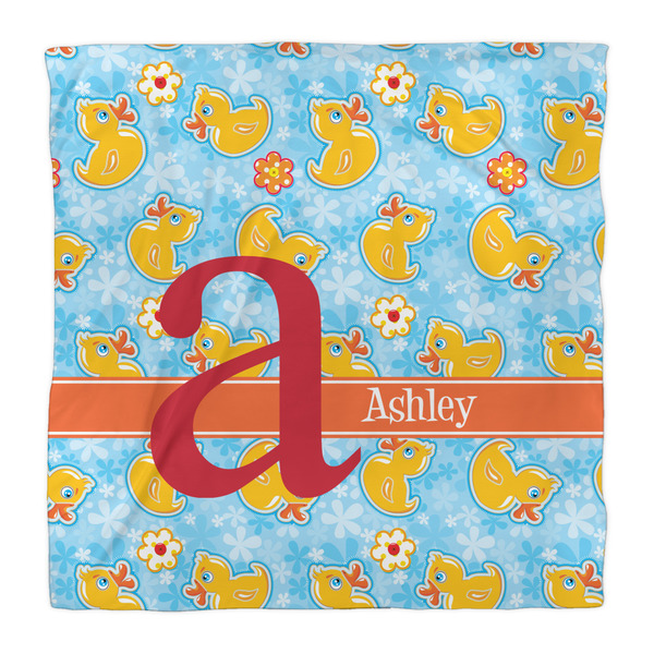 Rubber Duckies & Flowers Duvet Cover - Queen - Front