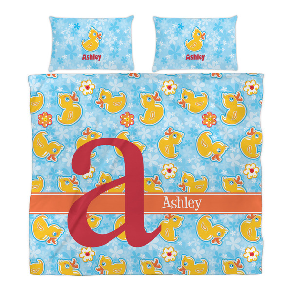 Rubber Duckies & Flowers Duvet Cover Set - King - Alt Approval
