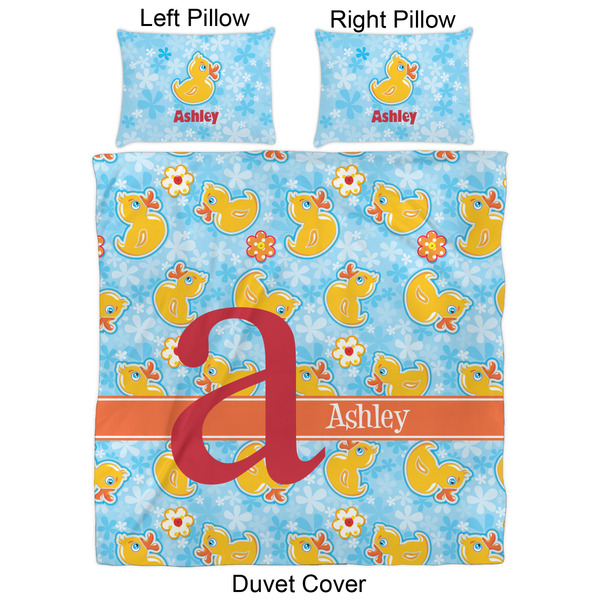 Rubber Duckies & Flowers Duvet Cover Set - Queen - Approval