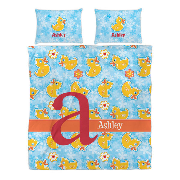 Rubber Duckies & Flowers Duvet cover Set - Queen - Alt Approval