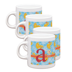 Rubber Duckies & Flowers Single Shot Espresso Cups - Set of 4 (Personalized)