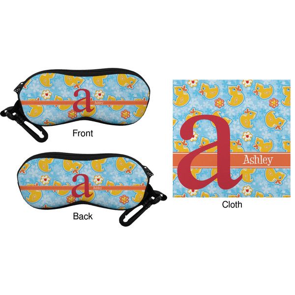 Rubber Duckies & Flowers Eyeglass Case & Cloth (Approval)