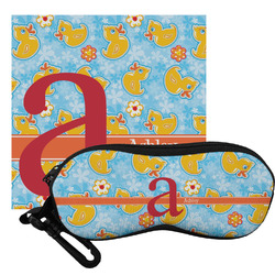 Rubber Duckies & Flowers Eyeglass Case & Cloth (Personalized)