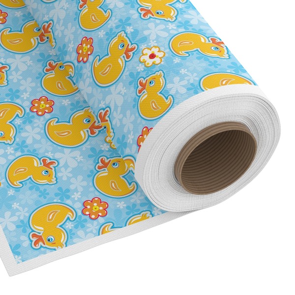 Custom Rubber Duckies & Flowers Fabric by the Yard - Copeland Faux Linen