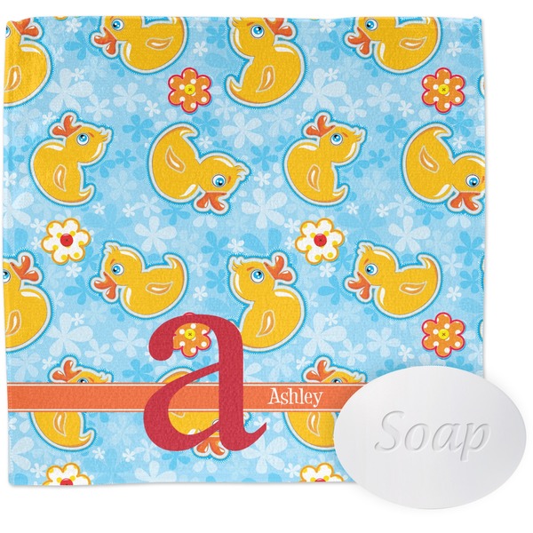 Custom Rubber Duckies & Flowers Washcloth (Personalized)