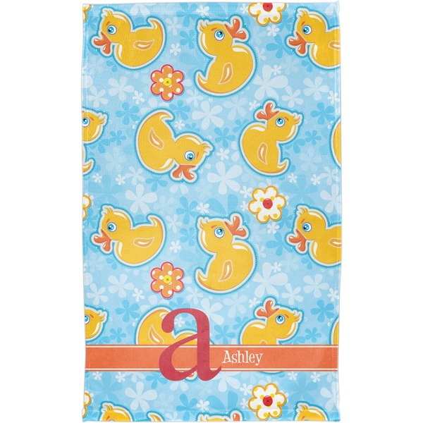 Rubber Duckies & Flowers Finger Tip Towel - Full View