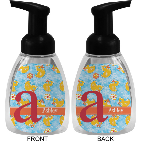 Rubber Duckies & Flowers Foam Soap Bottle (Front & Back)