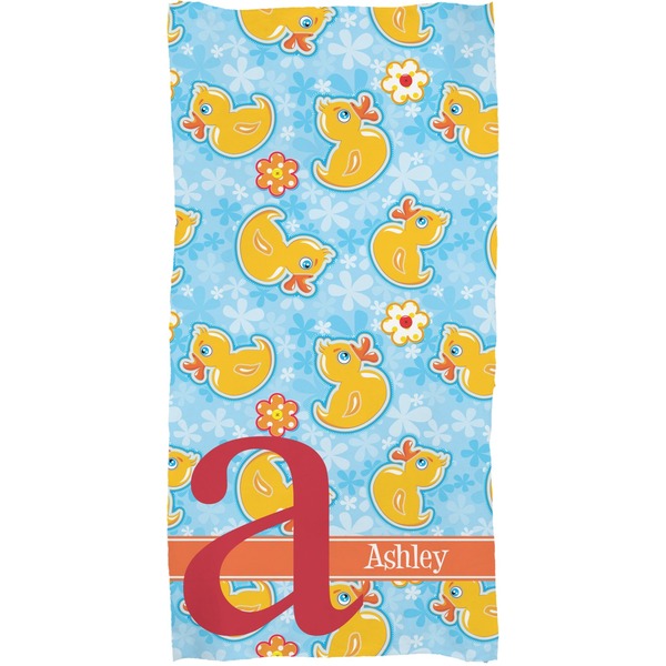 Rubber Duckies & Flowers Full Sized Bath Towel - Apvl