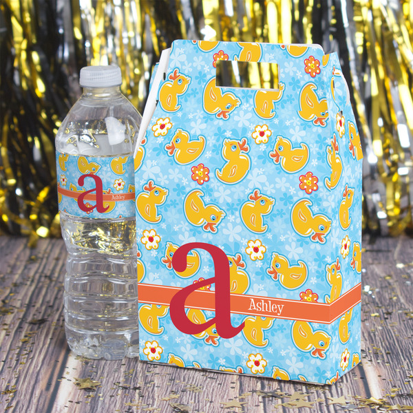 Rubber Duckies & Flowers Gable Favor Box - In Context