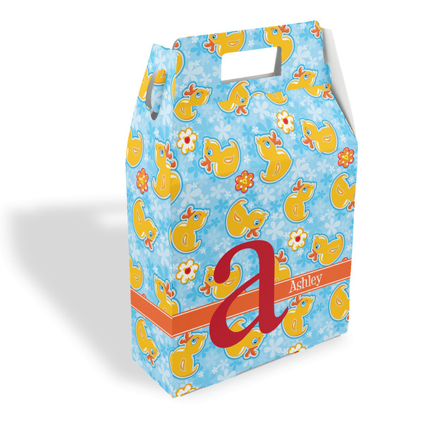 Custom Rubber Duckies & Flowers Gable Favor Box (Personalized)