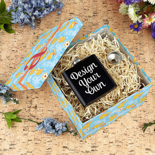 Rubber Duckies & Flowers Gift Boxes with Lid - Canvas Wrapped - Large - In Context