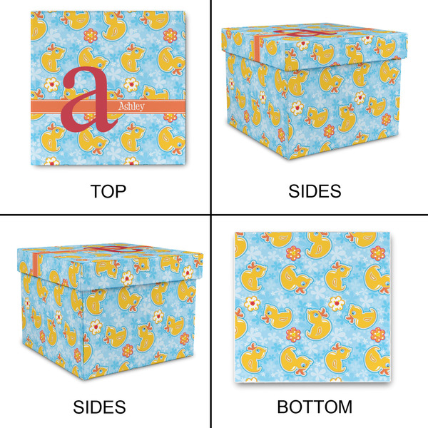 Rubber Duckies & Flowers Gift Boxes with Lid - Canvas Wrapped - Medium - Approval