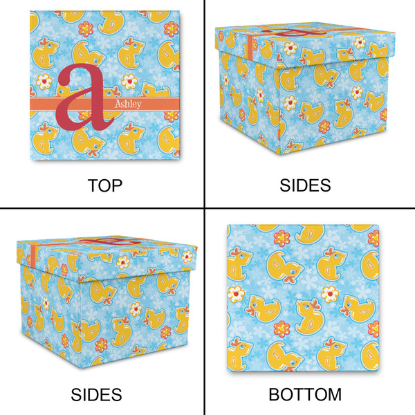 Rubber Duckies & Flowers Gift Boxes with Lid - Canvas Wrapped - Small - Approval