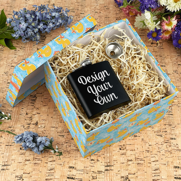 Rubber Duckies & Flowers Gift Boxes with Lid - Canvas Wrapped - X-Large - In Context