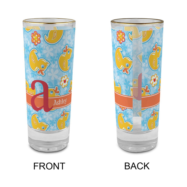 Rubber Duckies & Flowers Glass Shot Glass - 2 oz - Single - APPROVAL