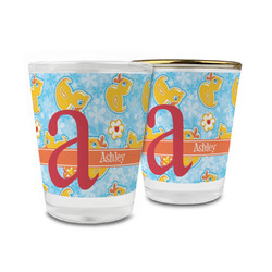 Rubber Duckies & Flowers Glass Shot Glass - 1.5 oz (Personalized)