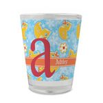 Rubber Duckies & Flowers Glass Shot Glass - 1.5 oz - Set of 4 (Personalized)