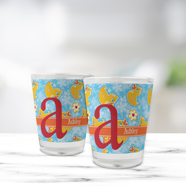 Rubber Duckies & Flowers Glass Shot Glass - Standard - LIFESTYLE