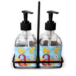Rubber Duckies & Flowers Glass Soap & Lotion Bottles (Personalized)