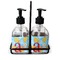 Rubber Duckies & Flowers Glass Soap & Lotion Bottle Set (Personalized)