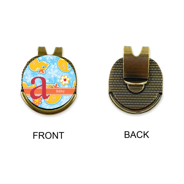 Rubber Duckies & Flowers Golf Ball Hat Clip Marker - Apvl - GOLD