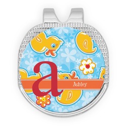 Rubber Duckies & Flowers Golf Ball Marker - Hat Clip - Silver