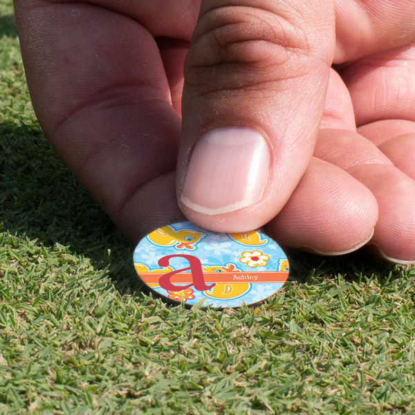 Rubber Duckies & Flowers Golf Ball Marker - Hand
