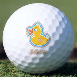 Rubber Duckies & Flowers Golf Balls - Non-Branded - Set of 3 (Personalized)