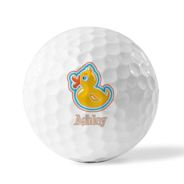 Rubber Duckies & Flowers Golf Balls - Generic - Set of 3 - FRONT
