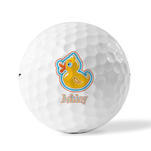 Rubber Duckies & Flowers Golf Balls - Titleist - Set of 3 - FRONT