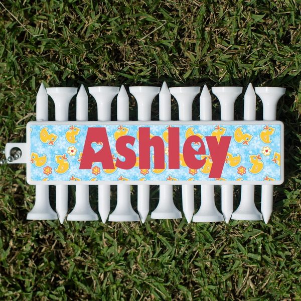 Custom Rubber Duckies & Flowers Golf Tees & Ball Markers Set (Personalized)