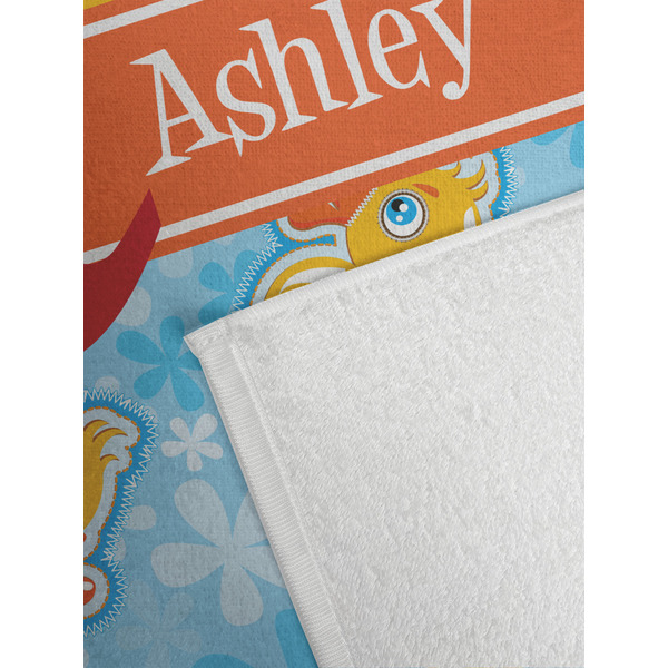 Rubber Duckies & Flowers Golf Towel - Detail