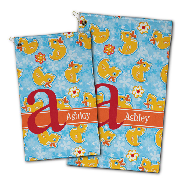 Rubber Duckies & Flowers Golf Towel - PARENT (small and large)