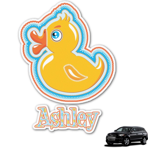 Custom Rubber Duckies & Flowers Graphic Car Decal (Personalized)