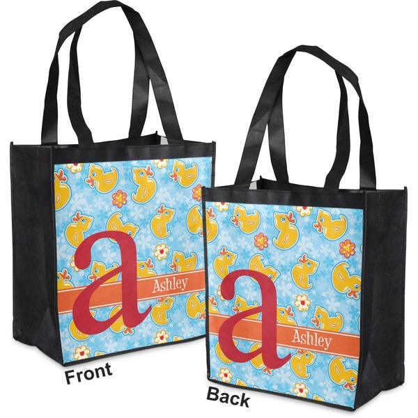 Rubber Duckies & Flowers Grocery Bag - Apvl