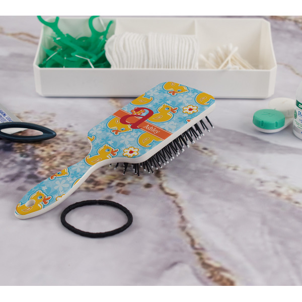 Rubber Duckies & Flowers Hair Brush - In Bathroom