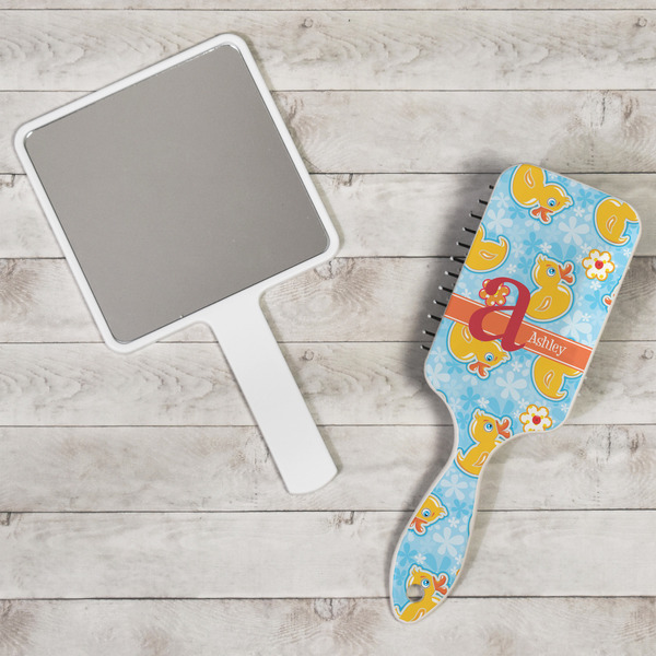 Rubber Duckies & Flowers Hair Brush - In Context