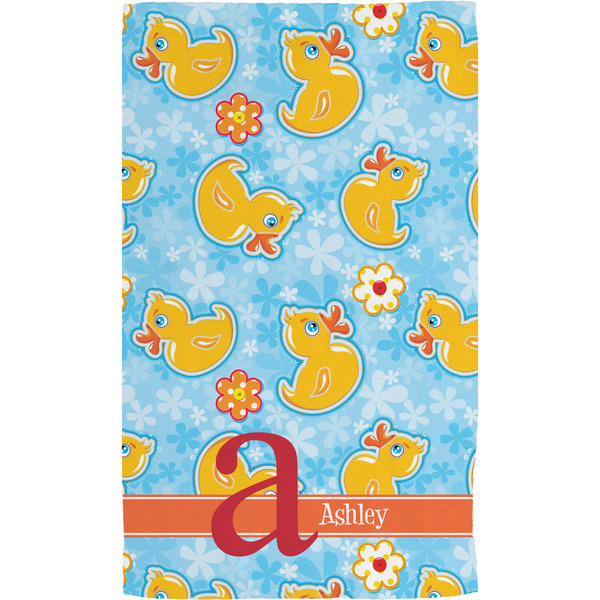 Rubber Duckies & Flowers Hand Towel (Personalized) Full