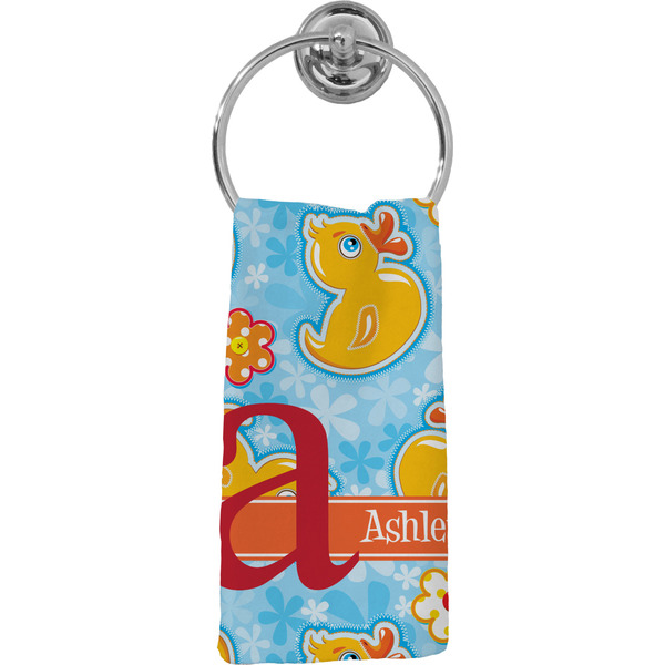 Custom Rubber Duckies & Flowers Hand Towel - Full Print (Personalized)