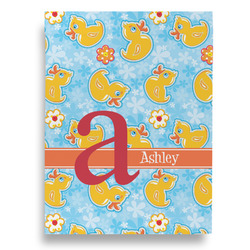 Rubber Duckies & Flowers Large Garden Flag - Single Sided (Personalized)
