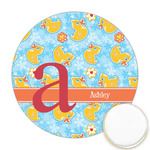 Rubber Duckies & Flowers Printed Cookie Topper - 2.5" (Personalized)