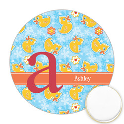 Rubber Duckies & Flowers Printed Cookie Topper - Round (Personalized)