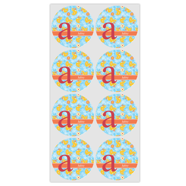 Rubber Duckies & Flowers Icing Circle - Medium - Set of 8