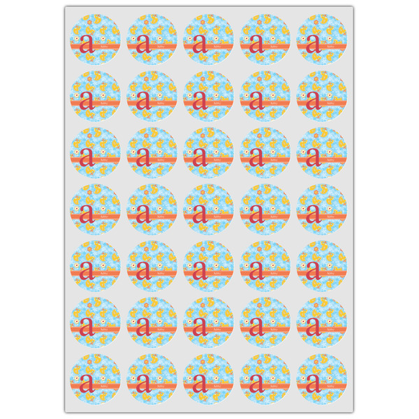 Rubber Duckies & Flowers Icing Circle - XSmall - Set of 35