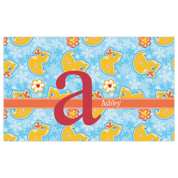Rubber Duckies & Flowers Indoor / Outdoor Rug - 3'x5' - Front Flat