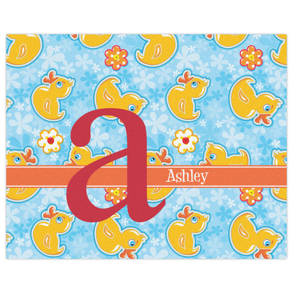 Rubber Duckies & Flowers Indoor / Outdoor Rug - 8'x10' - Front Flat