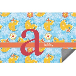 Rubber Duckies & Flowers Indoor / Outdoor Rug - 2'x3' (Personalized)