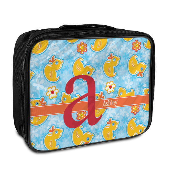 Custom Rubber Duckies & Flowers Insulated Lunch Bag (Personalized)