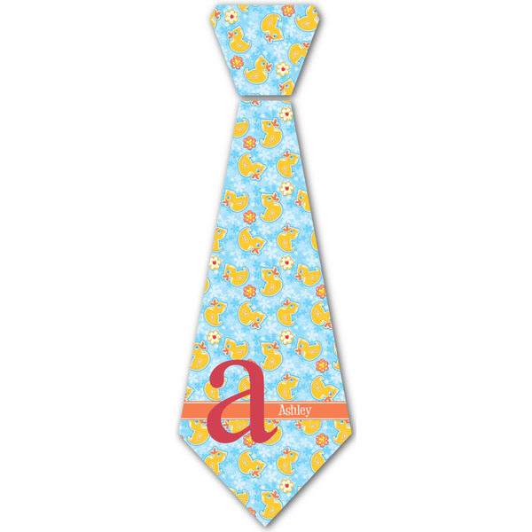 Custom Rubber Duckies & Flowers Iron On Tie - 4 Sizes w/ Name and Initial